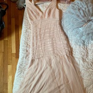 Blush pink bridesmaids dress